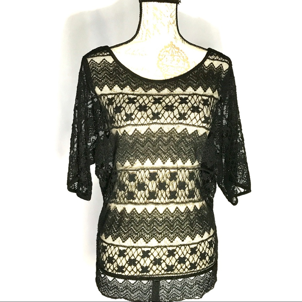 Black crocheted top from Switzerland